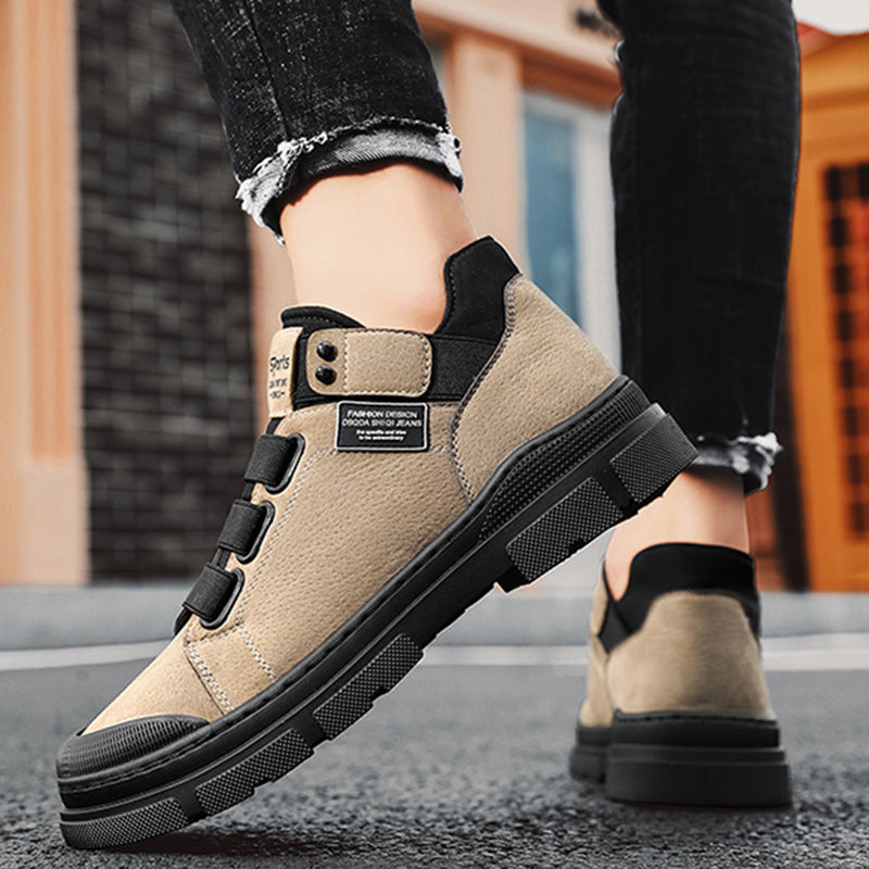Black Geek Chic Elastic Band slip-on casual sneakers with suede upper and thick rubber sole