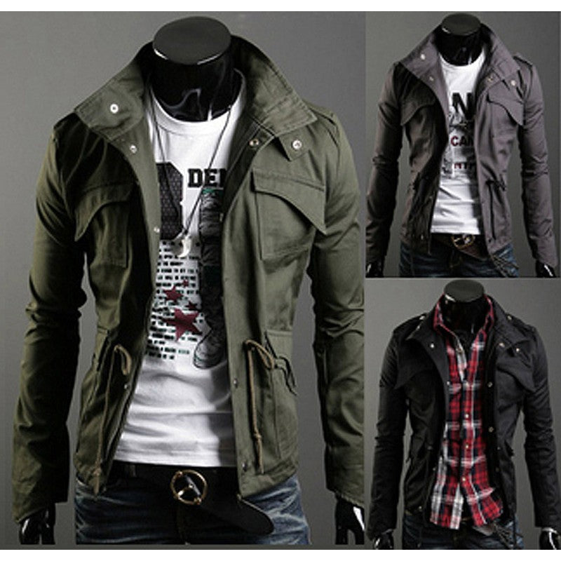 Modern military jacket slim fit lightweight windproof canvas winter coat blocking cold wind
