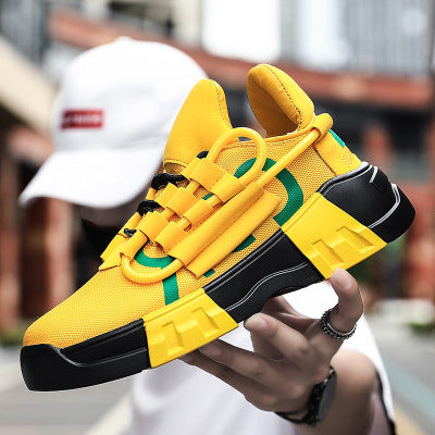 The Enigma black city walk casual sneakers with front strap and breathable mesh lining