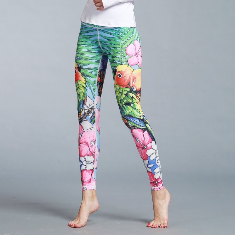 Female athlete wearing Queen. Skinny Stretch Yoga Pants in animal print during workout session