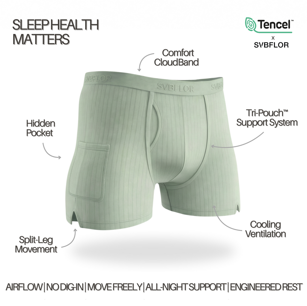 Svbsleep Mens Tri Pouch boxers with Tencel cooling fabric and anatomical support for overnight comfort and moisture-wicking breathability