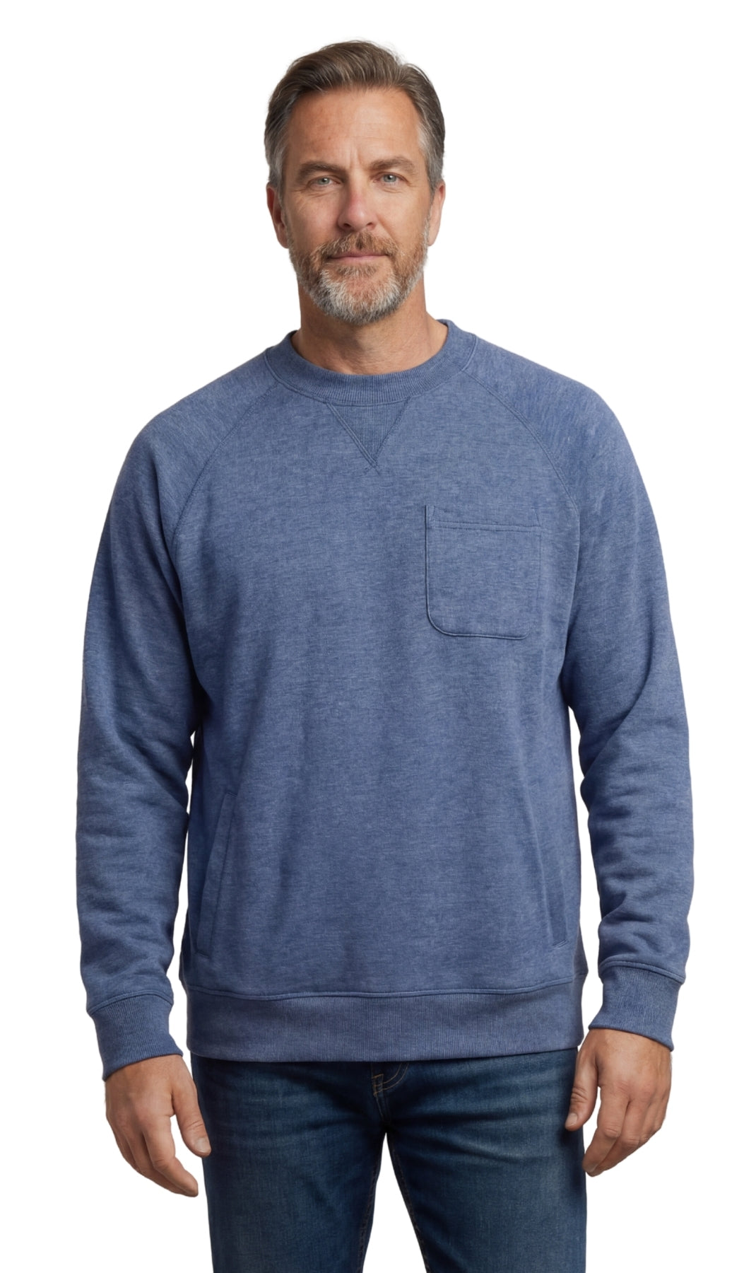 Premium Mens 3 Pocket Fleece Sweatshirt With Raglan Seams. "Babe, where are my keys?"