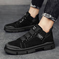 Black Geek Chic Elastic Band slip-on casual sneakers with suede exterior and mid-ankle height design