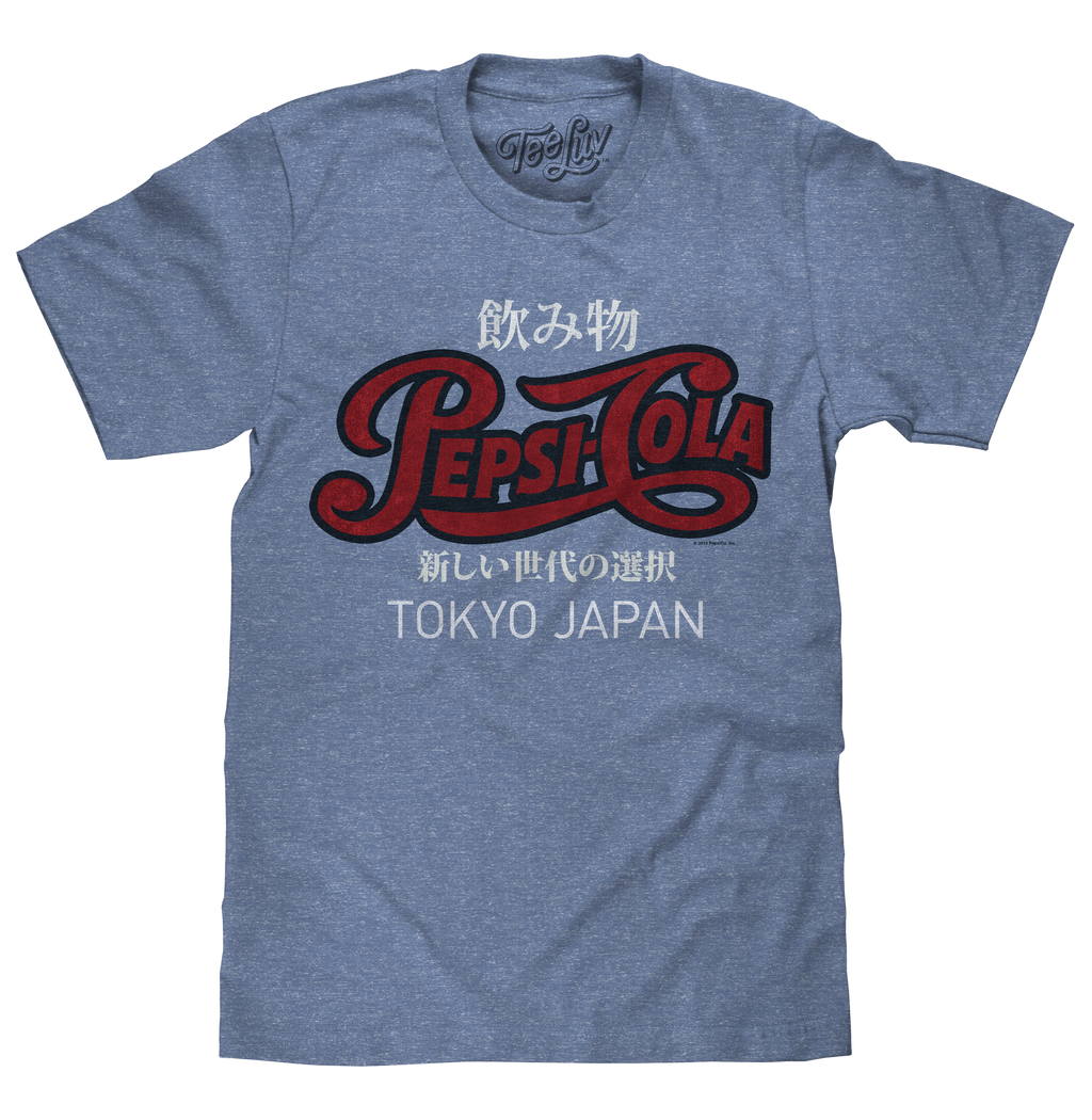 Pepsi Cola Tokyo Japan Retro Graphic Short Sleeve Royal Snow Heather