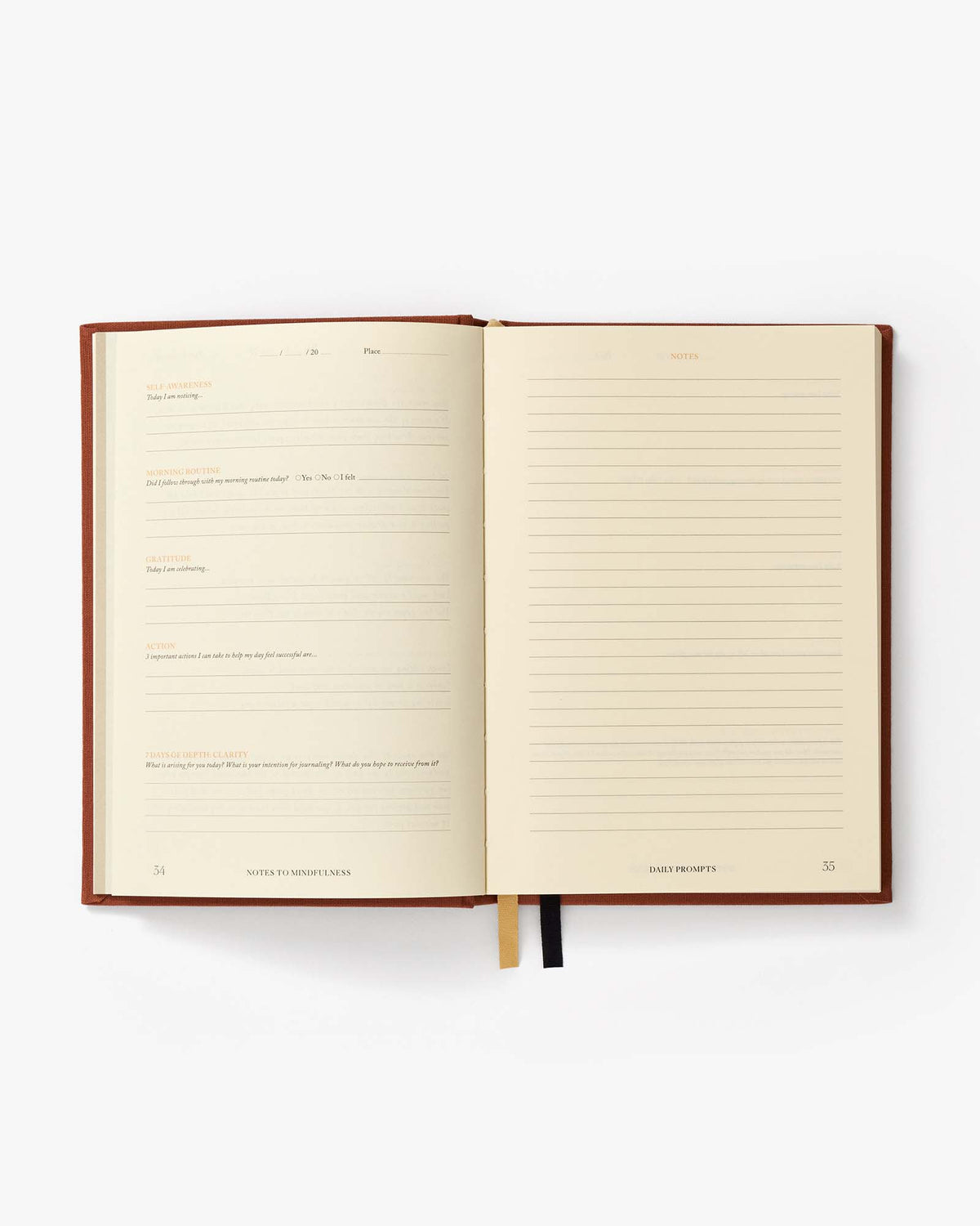 Notes to Mindfulness Journal - Sunset Orange (Same As The Previous Journal But A Little Rhetoric For the Buddhist In You.)