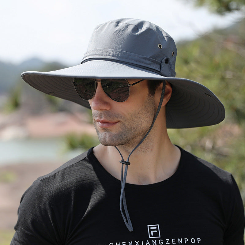 Mens Waterproof Quick Dry Big Brim Fisherman Hat For Rain Sun Protection