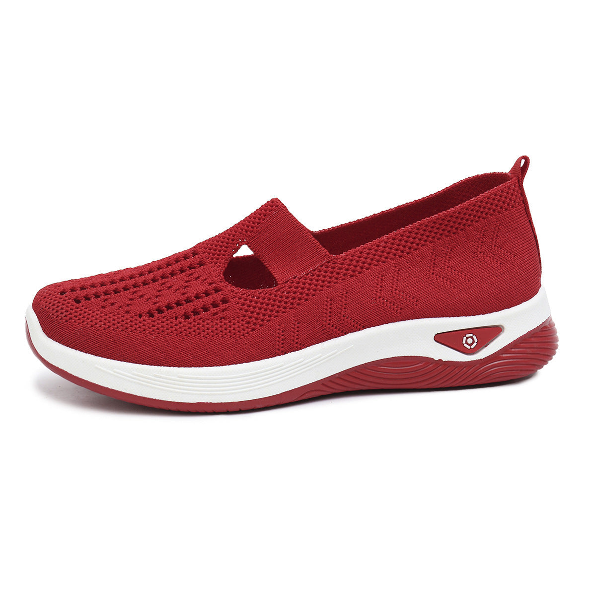 Lightweight breathable summer footwear with flyknit thread mesh upper and zero-heel design