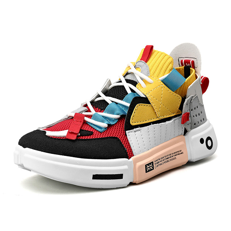 S201 Patchwork Knit Sneakers With Dual React Soles And Cushioning