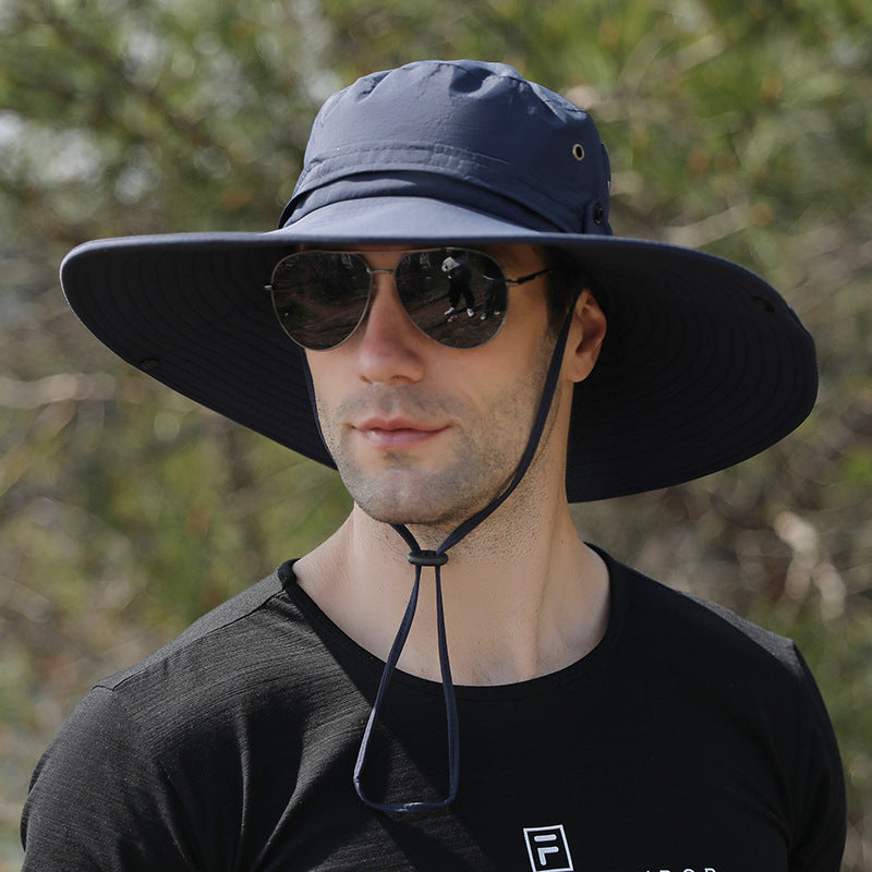 Mens Waterproof Quick Dry Big Brim Fisherman Hat For Rain Sun Protection