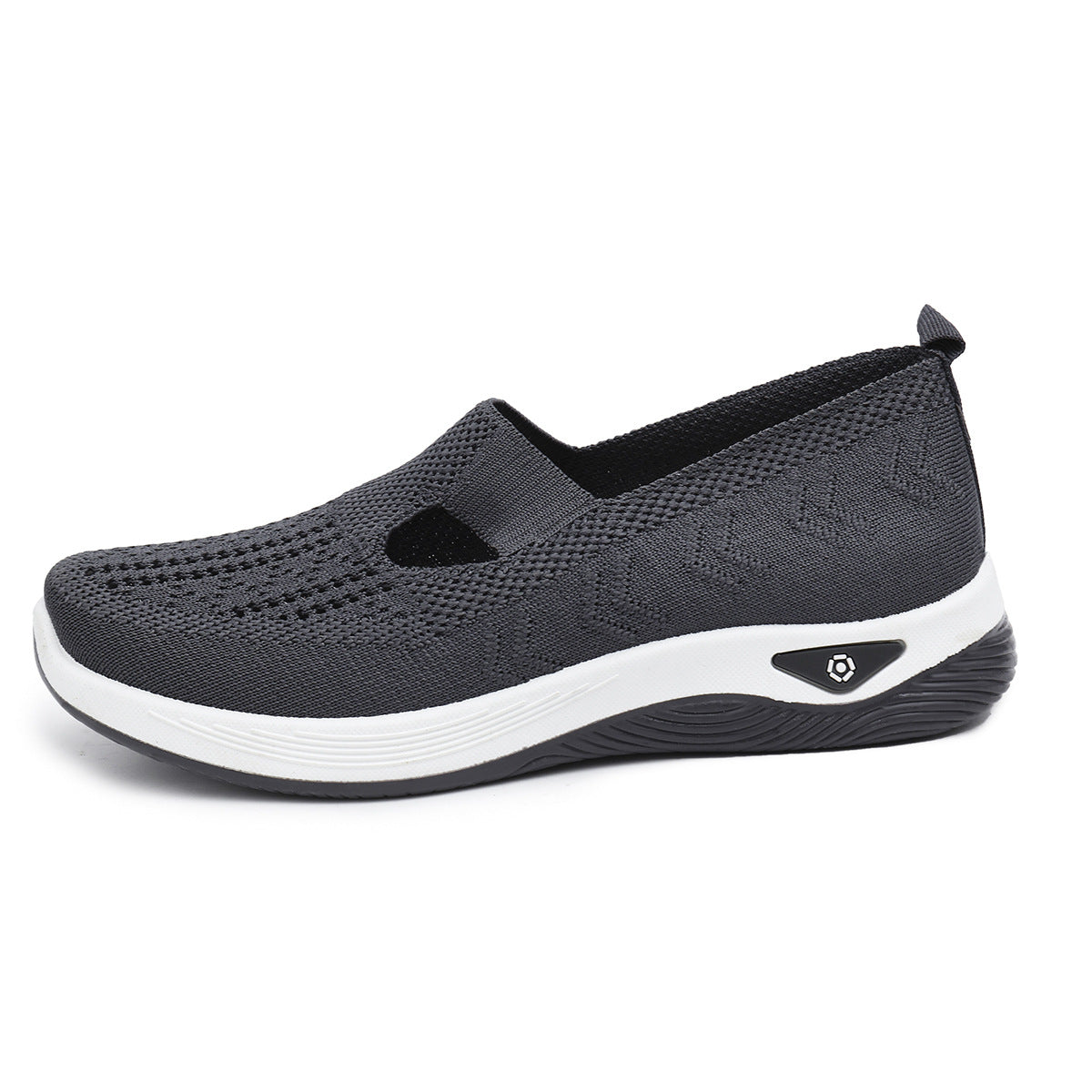 Lightweight breathable women's summer shoes with thread mesh upper and flat heel