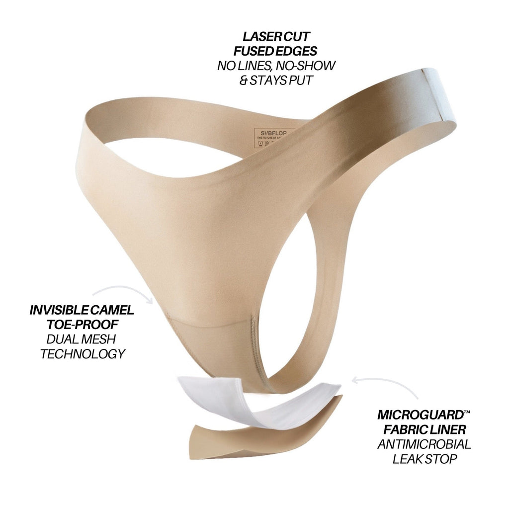 INVISIBLE Thong seamless camel toe-proof underwear in five colors with laser-cut edges and antimicrobial protection