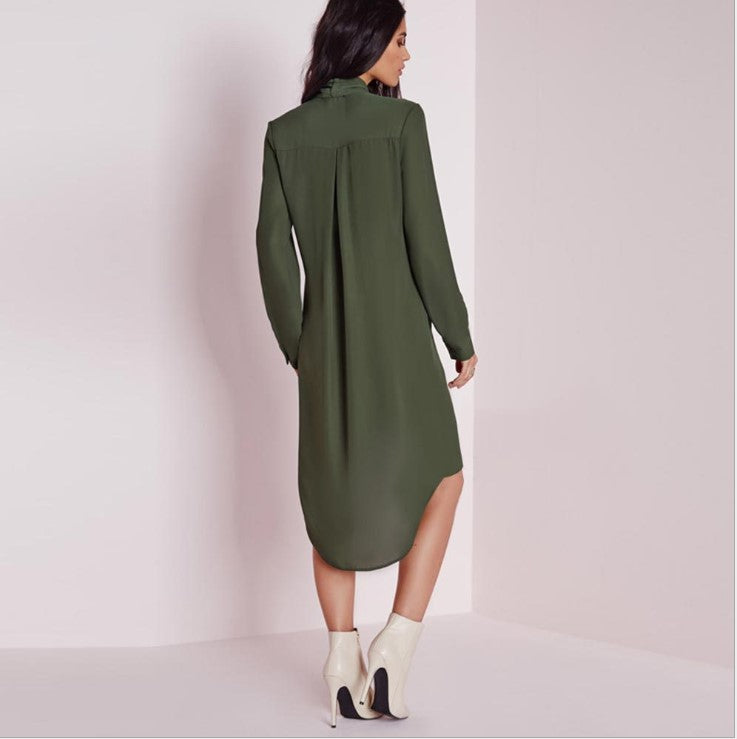 Long-sleeve chiffon blazer styled over favorite nude hosiery and leggings for fall fashion