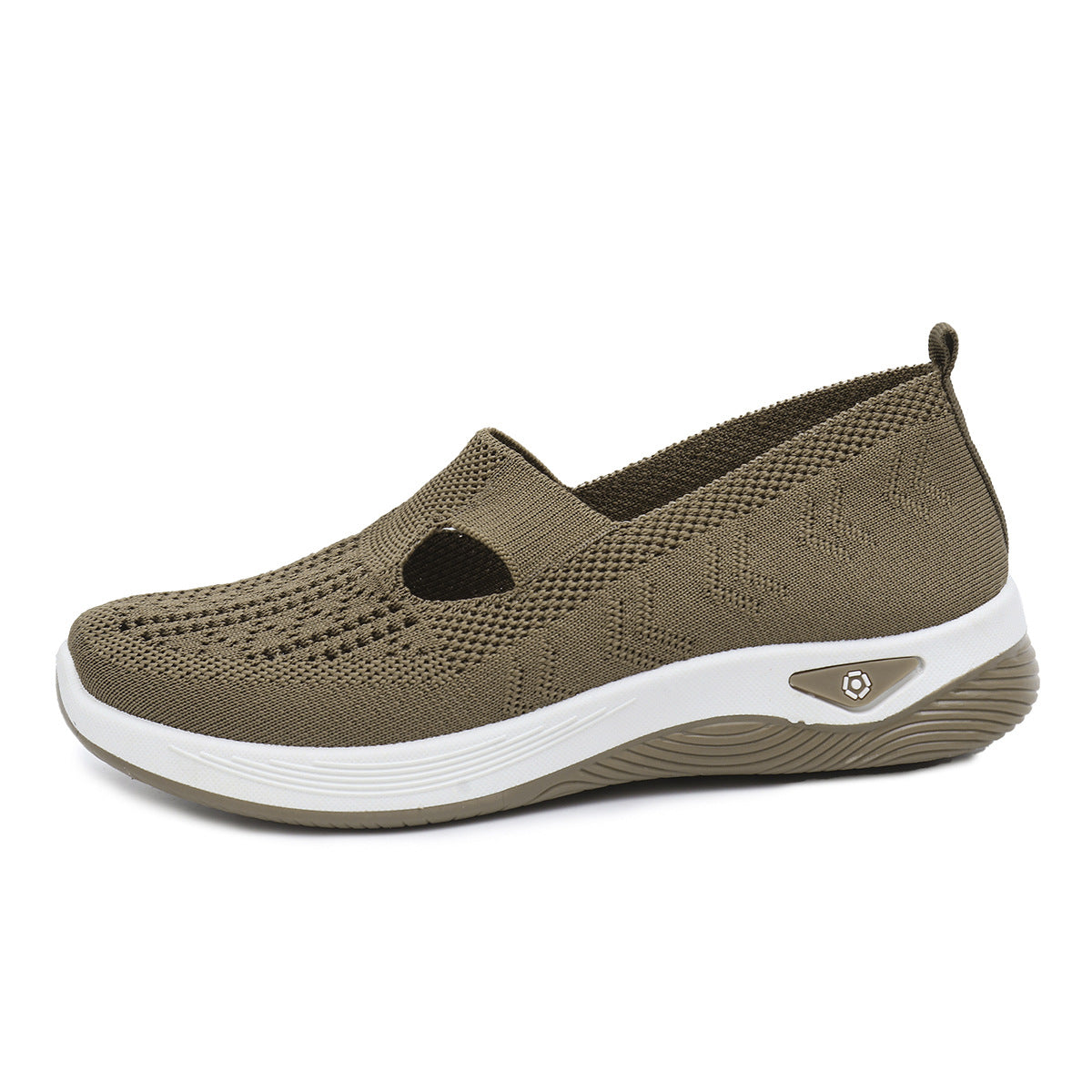 Lightweight breathable thread mesh summer shoes with flyknit upper and zero heel for women