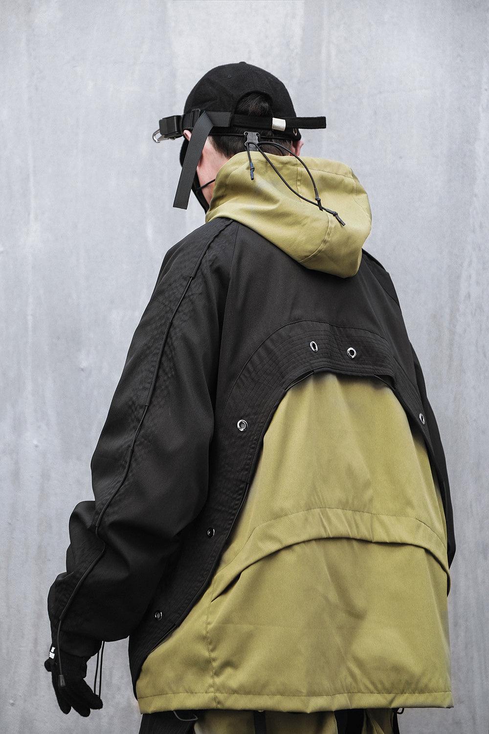HiJ14 Black Industrial Climber Jacket with adjustable fit, weather-resistant polyester, and secure pockets for industrial climbers.
