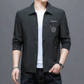 Men's casual chic lightweight jacket in matte army green with raglan sleeves and slim fit design