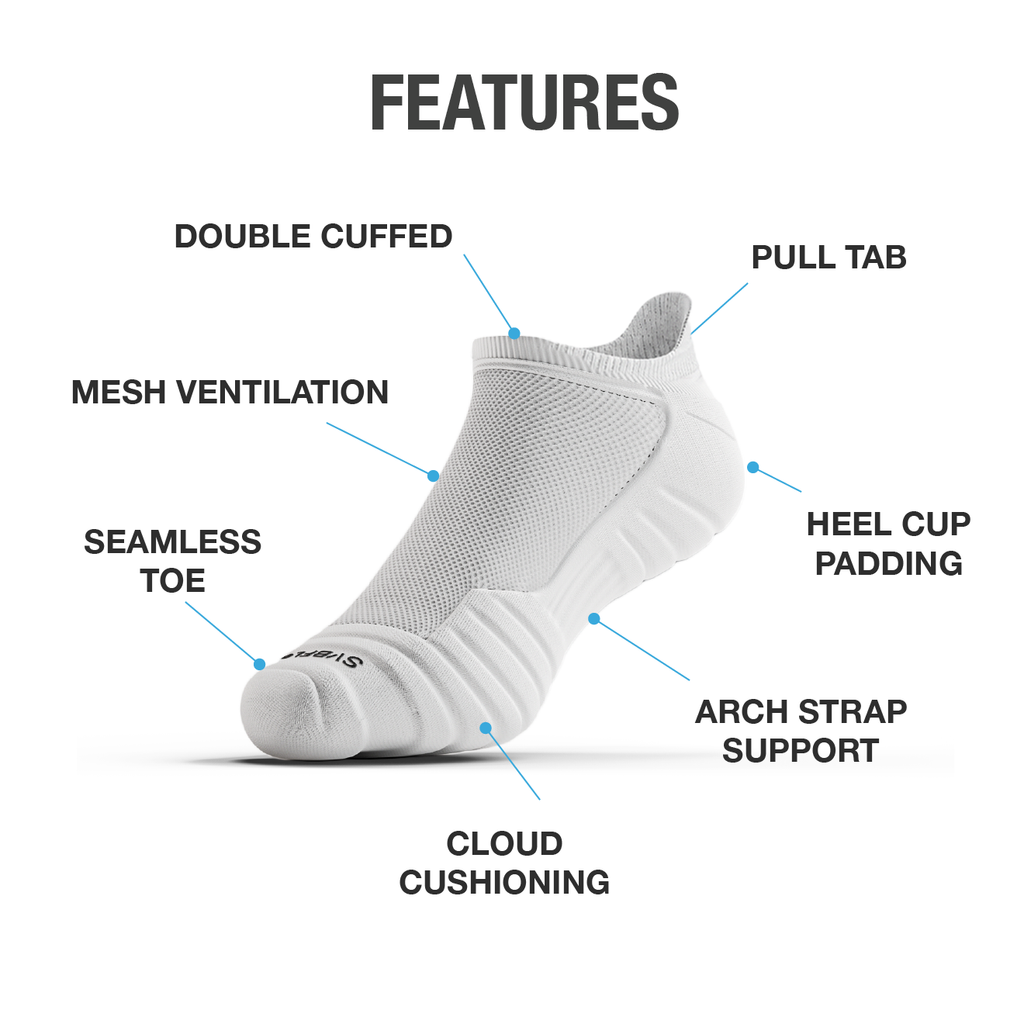 CloudFusion™ Athletic Cushioned No Show Socks with arch support and reinforced heel in ultralight breathable mesh