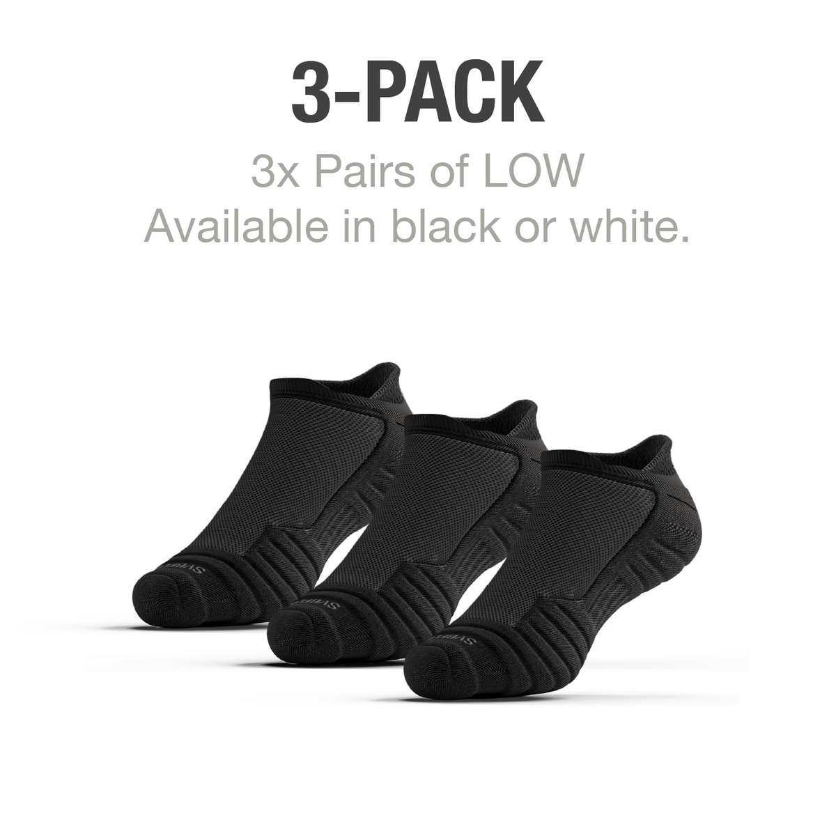 CloudFusion™ Athletic Cushioned Socks low no-show design with arch support and reinforced heel for blister prevention