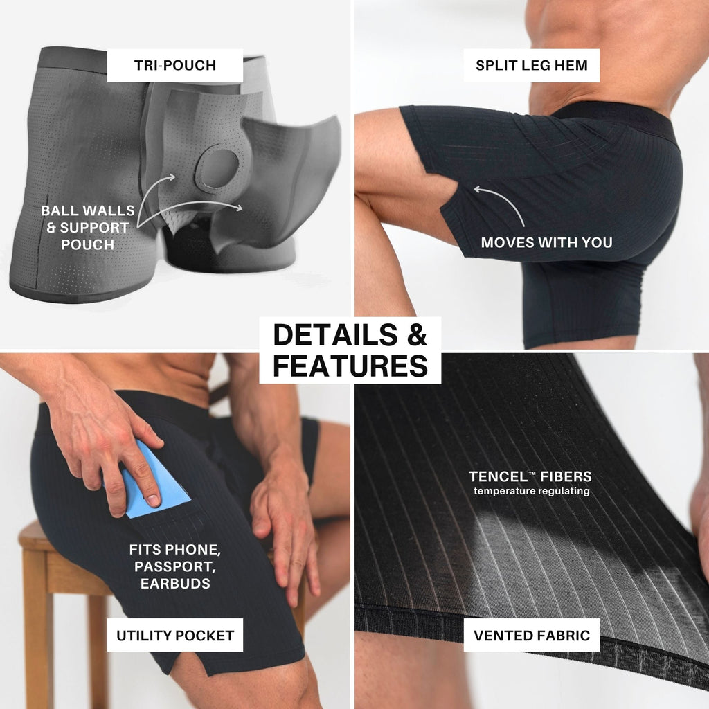 Svbsleep Mens Tri Pouch boxers with Tencel cooling support for overnight recovery and moisture-wicking comfort