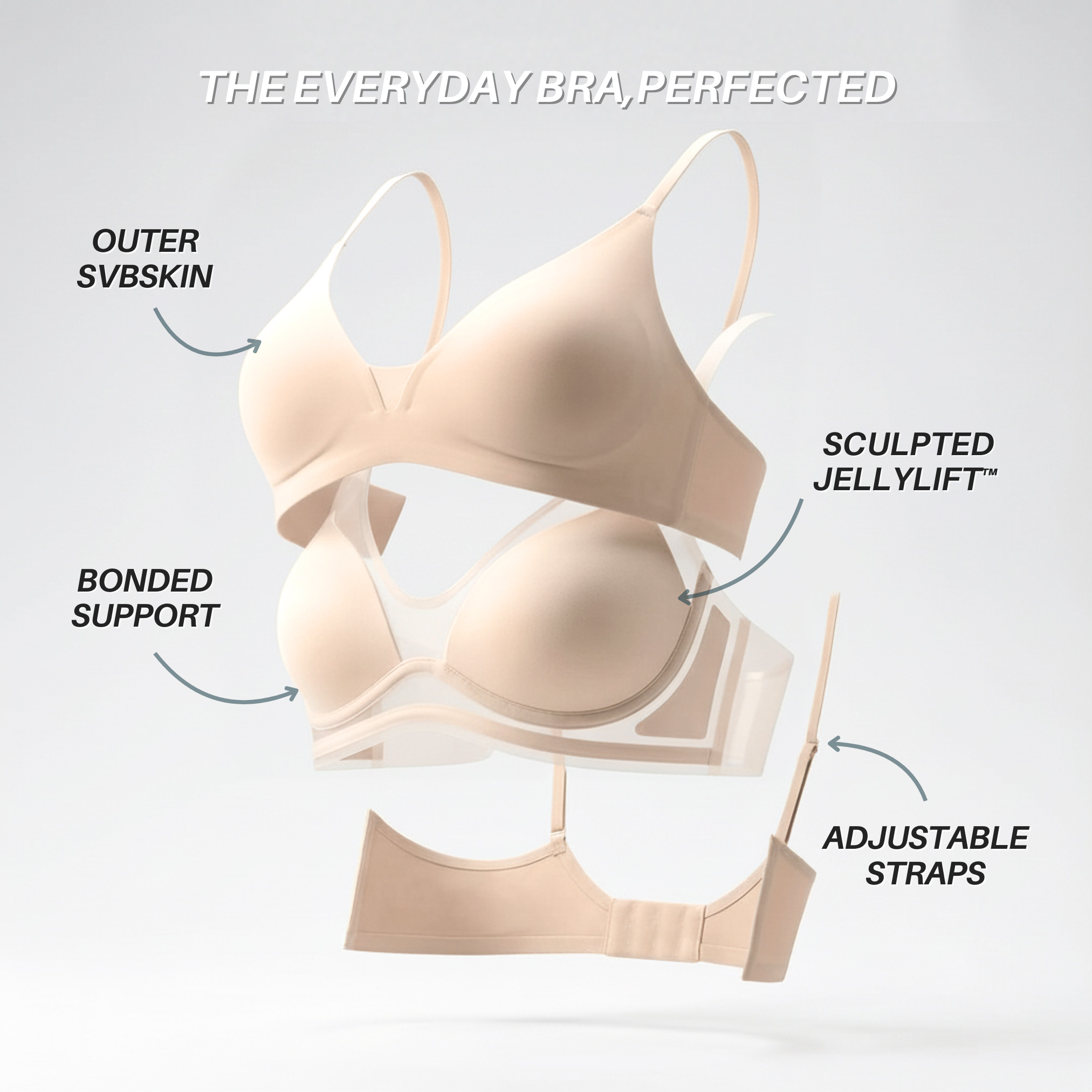 Invisible JellyLift Bra seamless wire-free with SVBSKIN fabric and bonded support