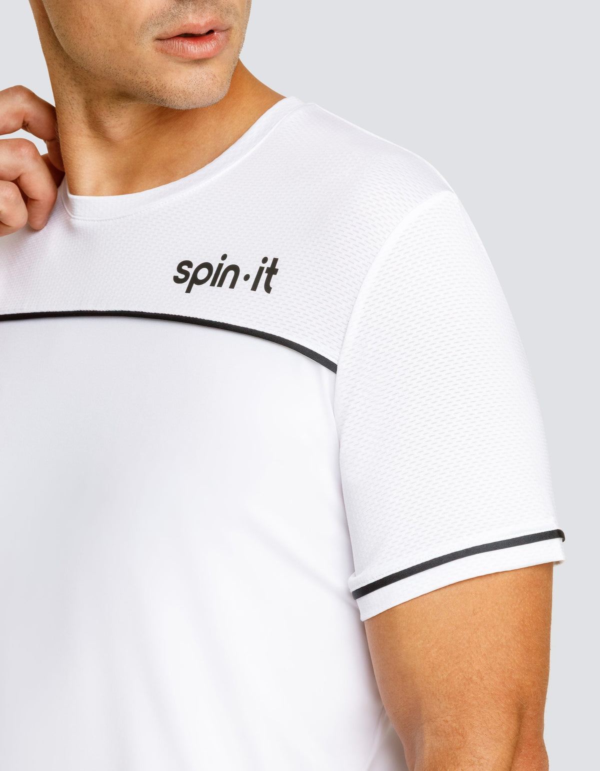 Spin It Lionel Athletic Short Sleeve Performance Top Chalk White