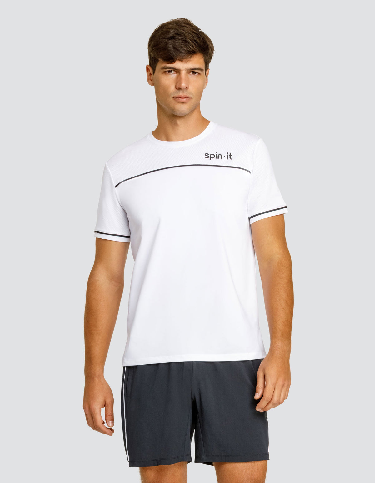 Spin It Lionel Athletic Short Sleeve Performance Top Chalk White