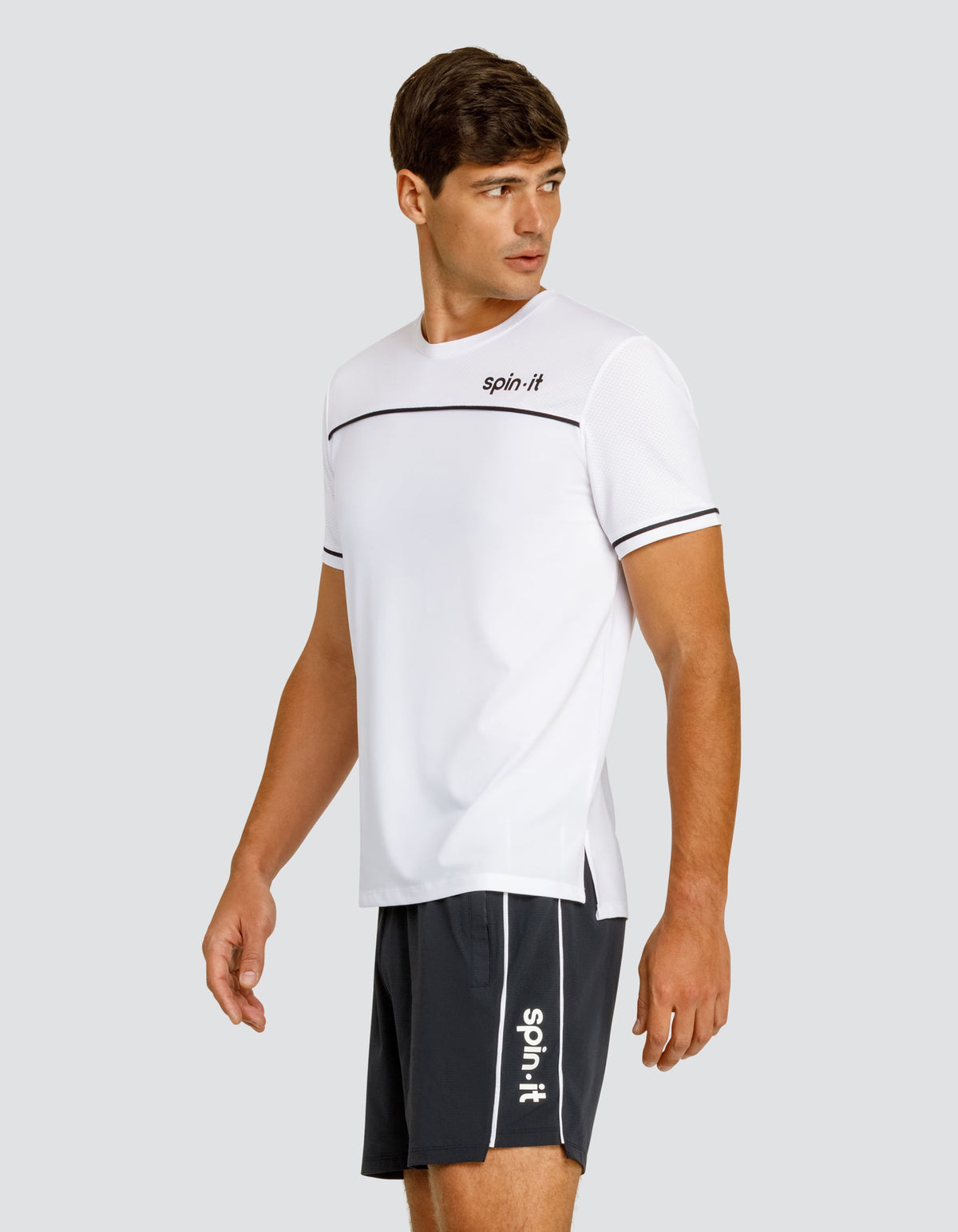 Spin It Lionel Athletic Short Sleeve Performance Top Chalk White