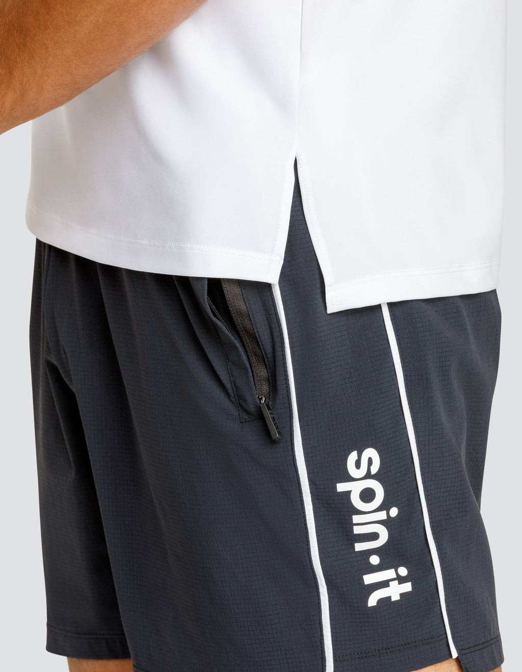Spin It Lionel Athletic Short Sleeve Performance Top Chalk White