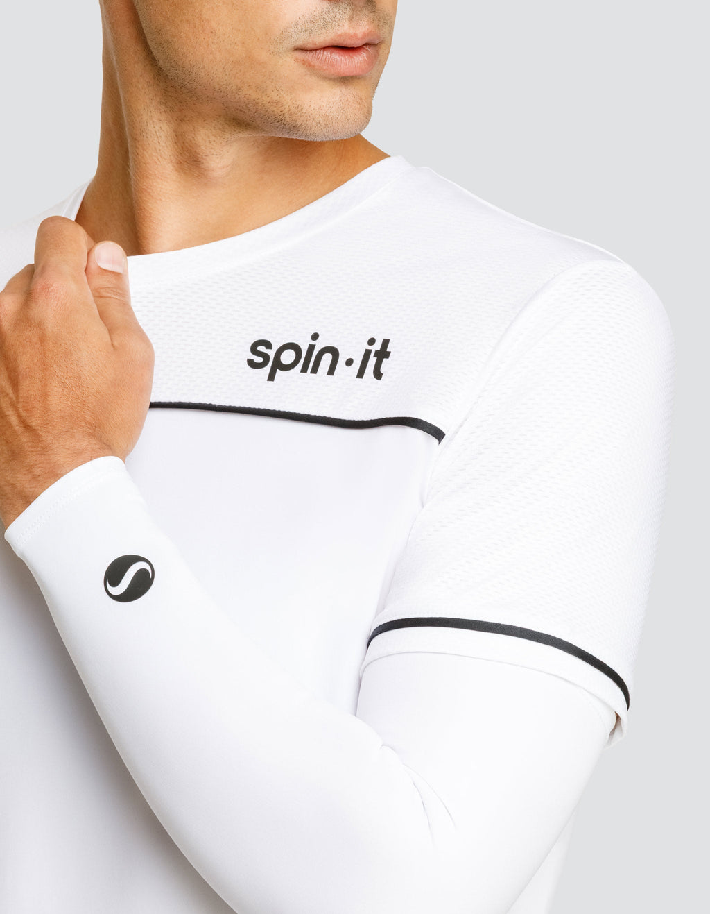 Spin It Elevate Upf 50 Compression Sleeves Chalk White Sun Protection