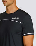 Spin It Lionel Short Sleeve Performance Quick Dry Workout Top Onyx Black