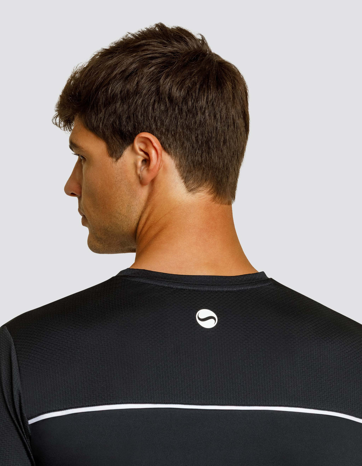 Spin It Lionel Short Sleeve Performance Quick Dry Workout Top Onyx Black