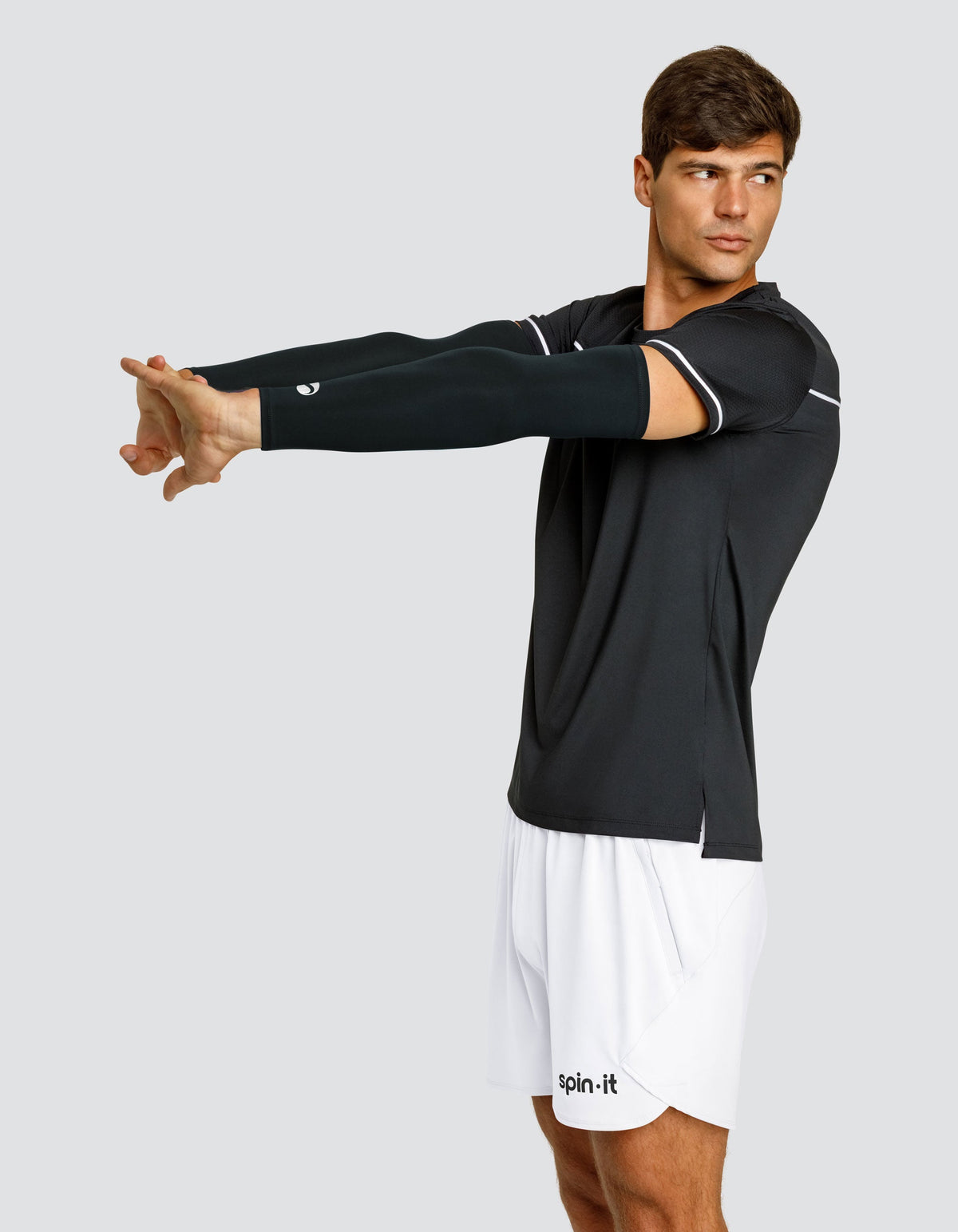 Spin It Elevate Compression  Running Sleeves UPF50 Sun Protection Lightweight Black