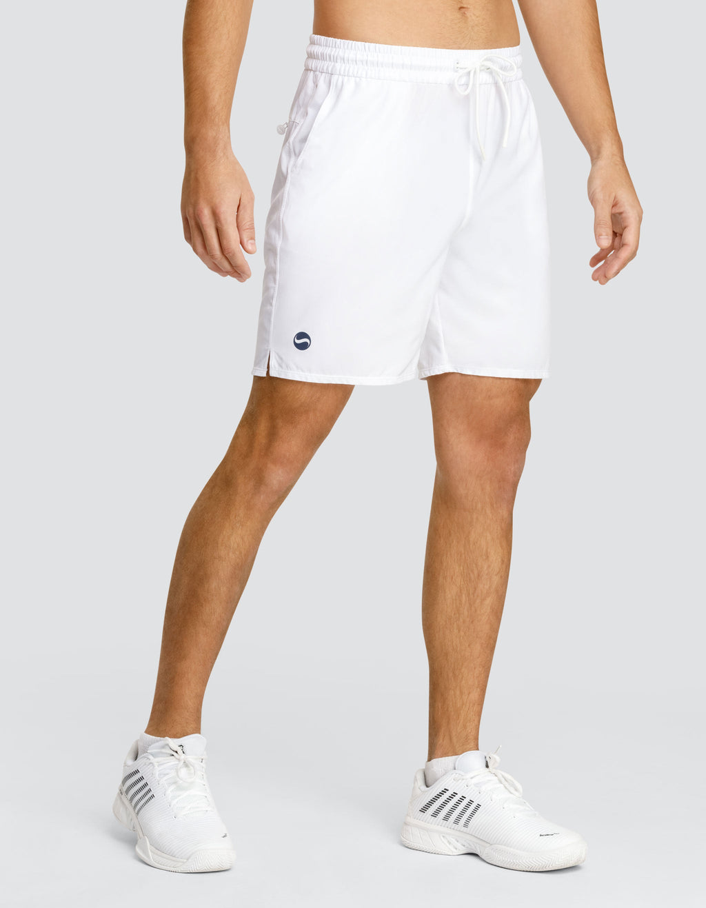 Spin It Aaron 7 Inch Inseam Chalk White Active Golf Shorts