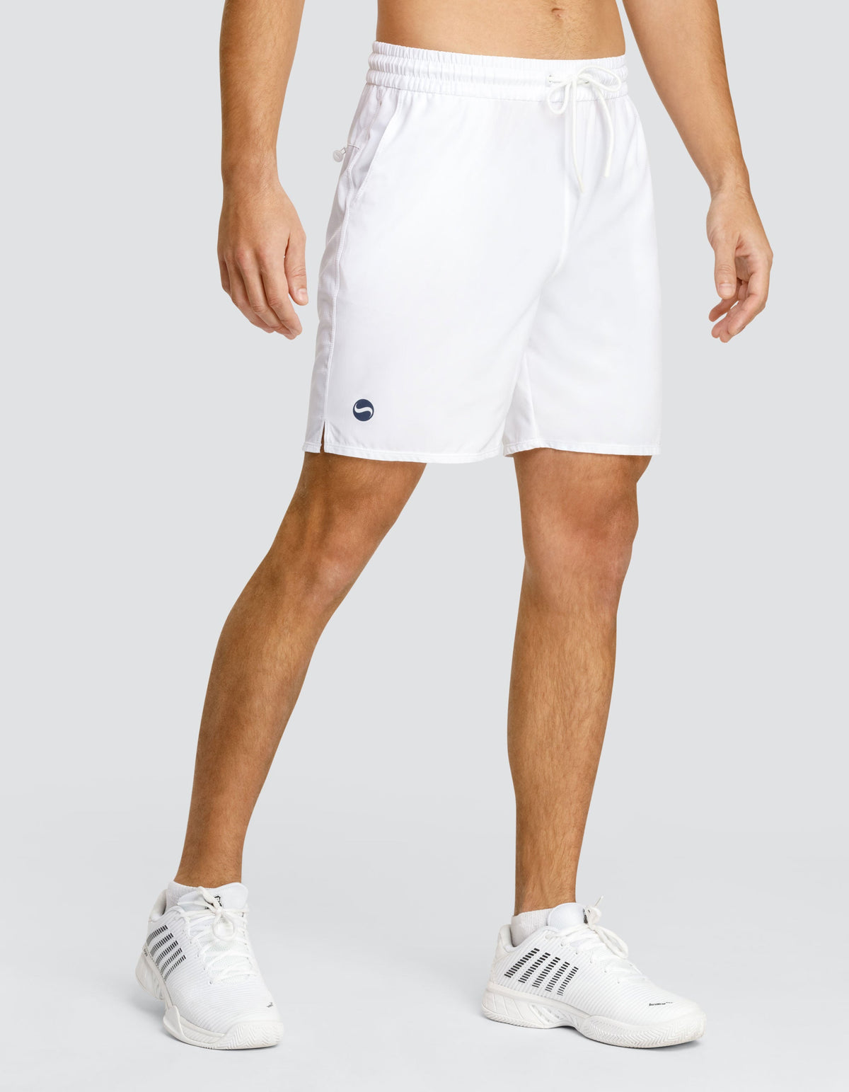 Spin It Aaron 7 Inch Inseam Chalk White Active Golf Shorts