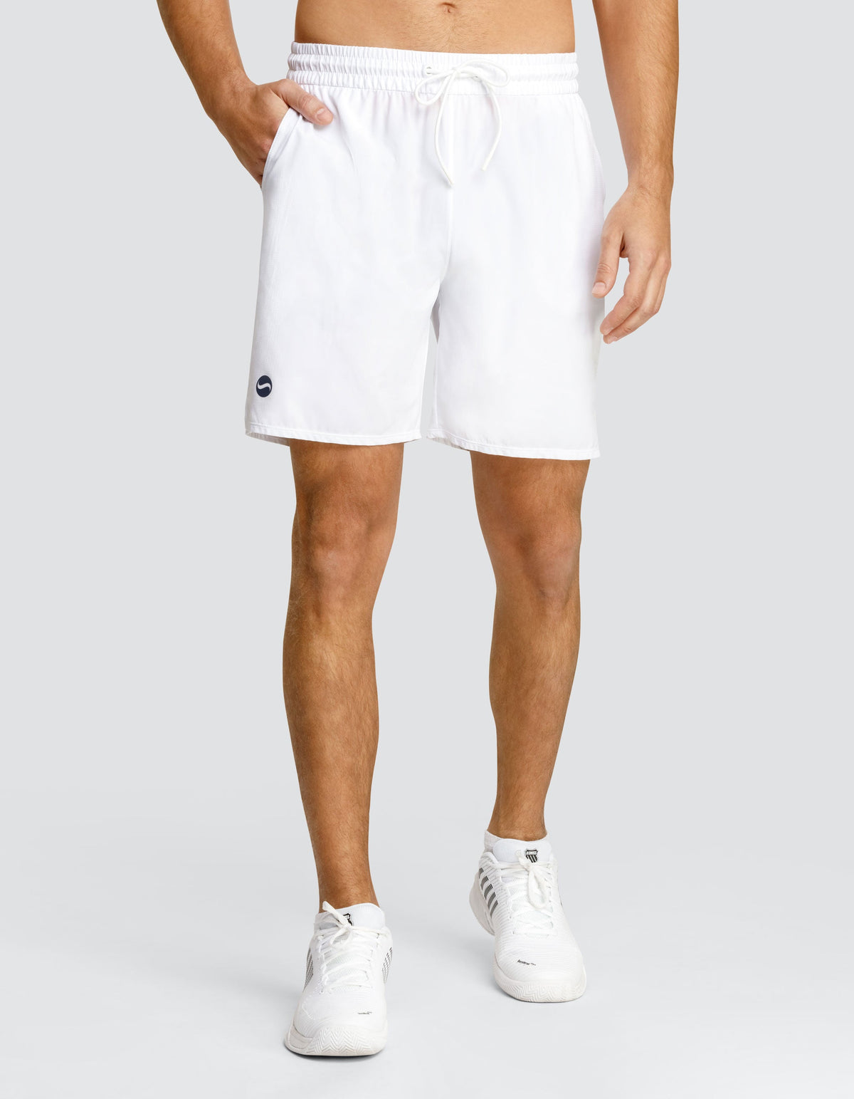 Spin It Aaron 7 Inch Inseam Chalk White Active Golf Shorts