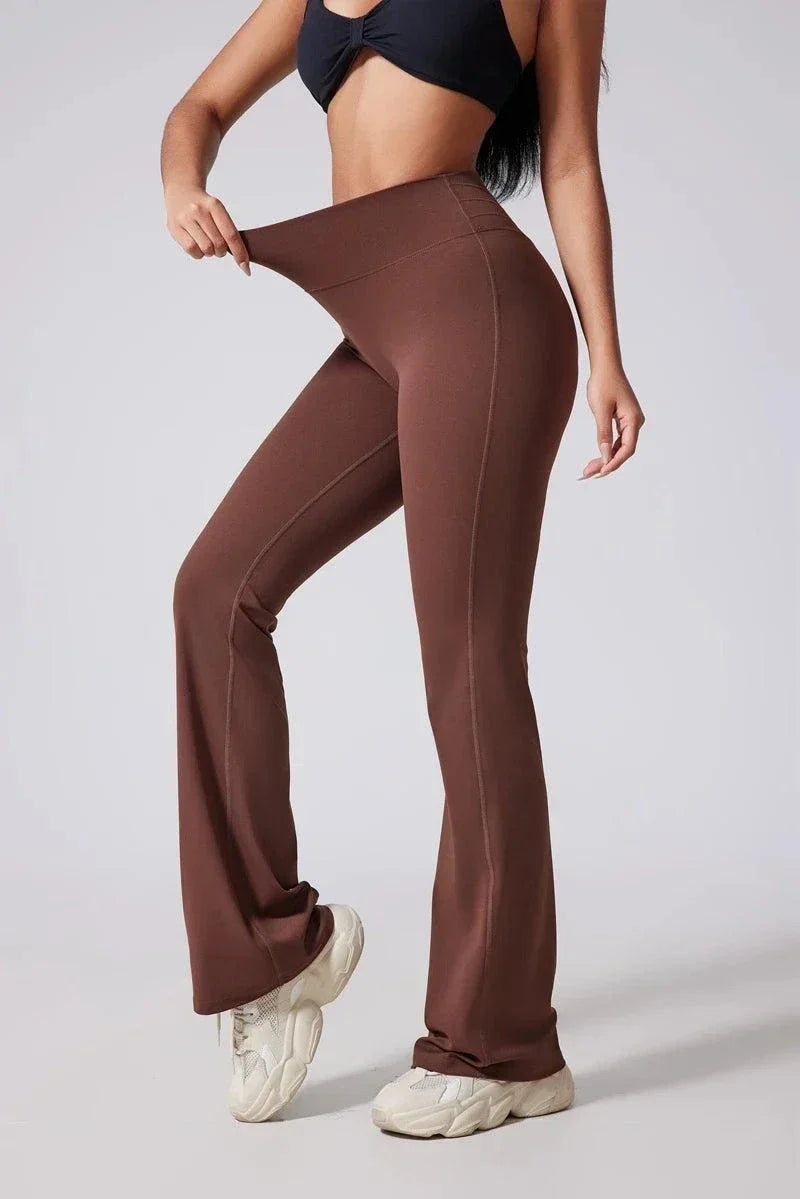 DIAS FIT JOY women's high-waisted micro-flared yoga pants with hip lifting fit and seamless waistband
