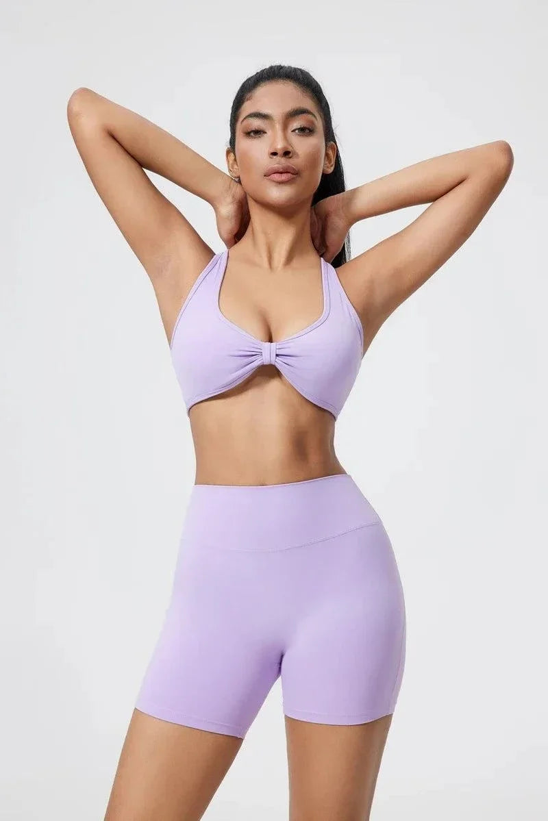 DIAS FIT JOY fold sports bra with cross-back design and detachable pads for outdoor running and yoga