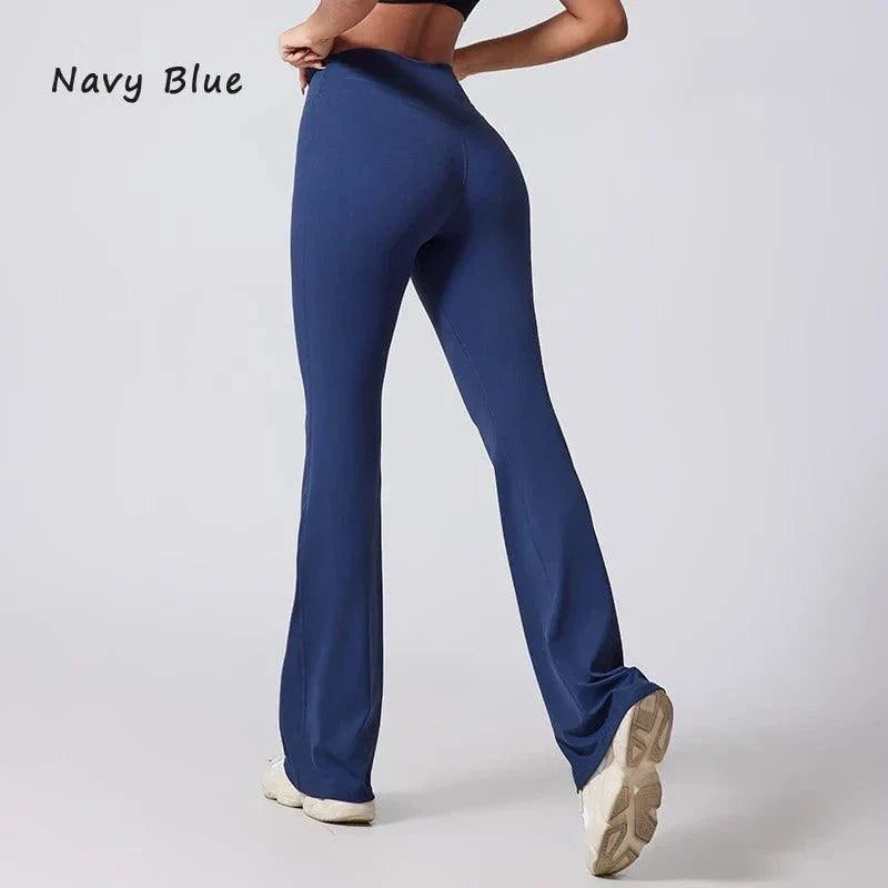 DIAS FIT JOY women's high-waisted micro-flared yoga pants with seamless waistband and durable stretch fabric