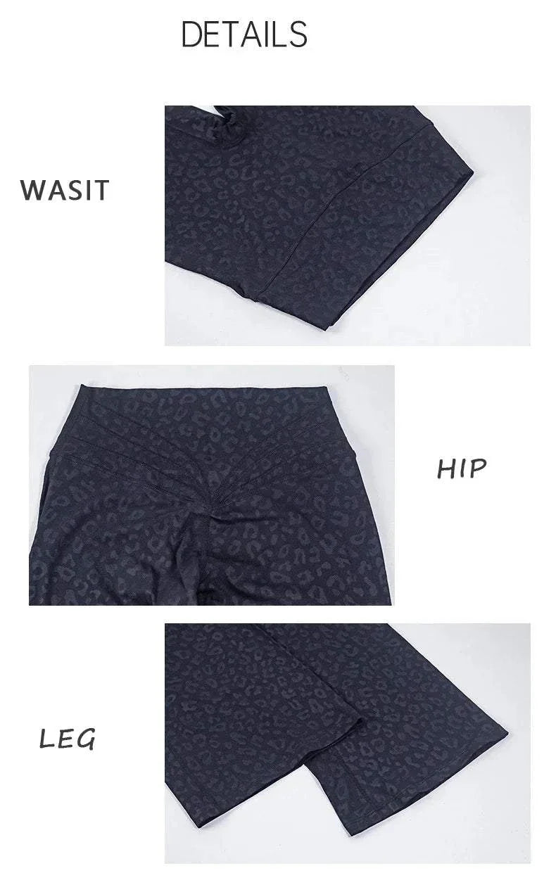 DIAS FIT JOY women's high-waisted hip lifting yoga pants with micro-flared legs and seamless waistband for fitness and wide leg comfort