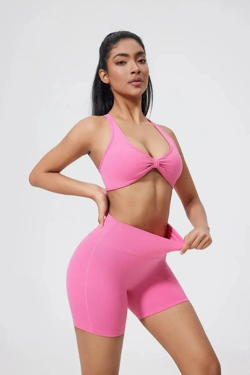 DIAS FIT JOY fold sports bra with cross-back design and detachable pads for breathable, tight-fitting outdoor sports and yoga fitness