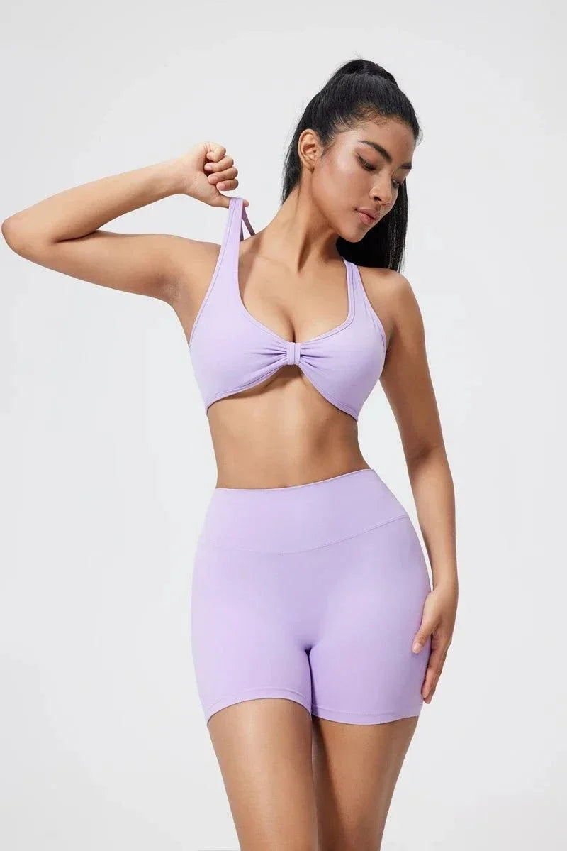 DIAS FIT JOY fold sports bra with cross-back design and detachable pads for yoga and outdoor fitness