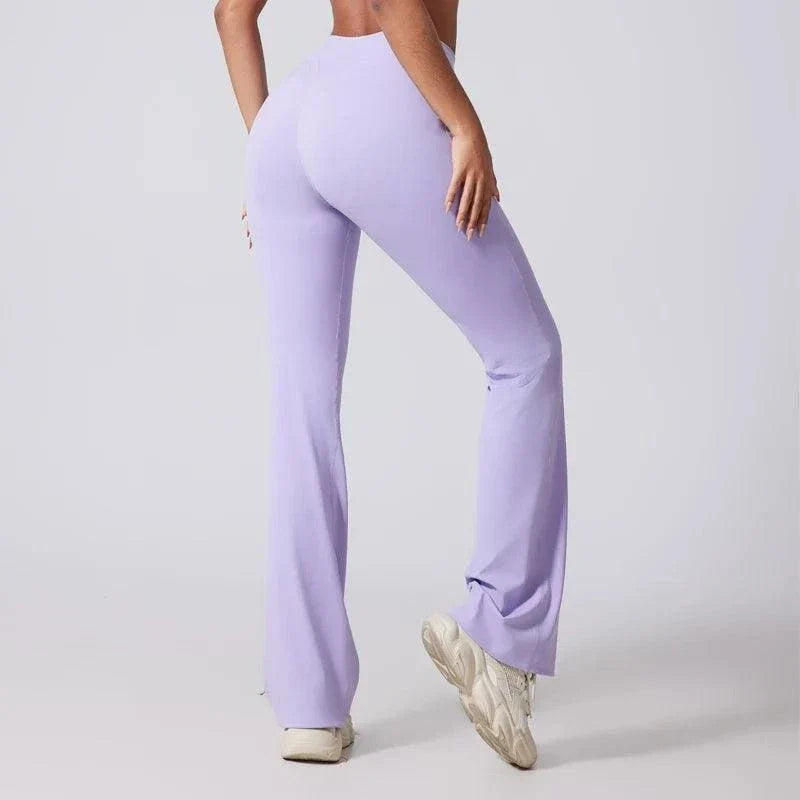 DIAS FIT JOY women's high-waisted hip lifting micro-flared yoga pants in lightweight stretch fabric
