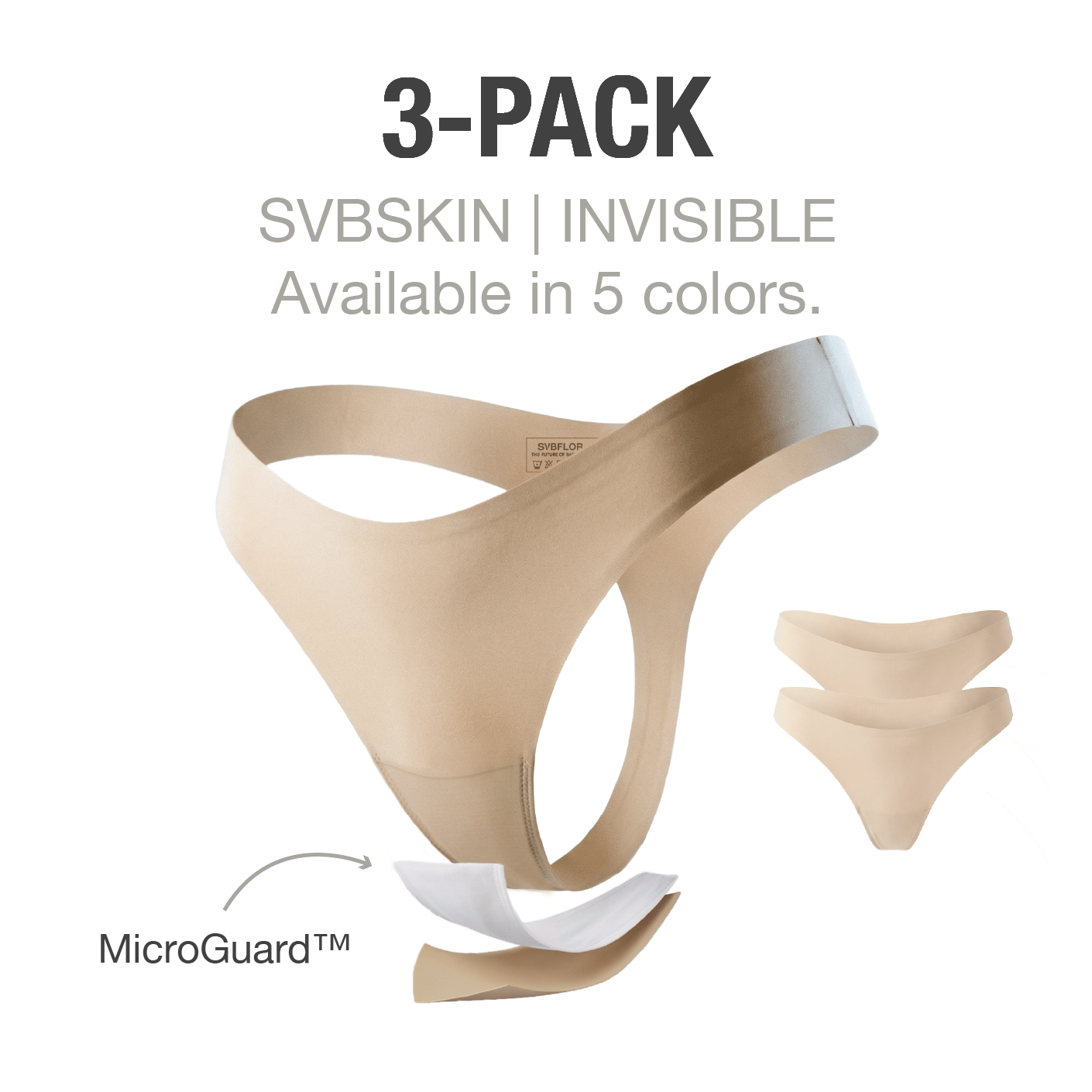 INVISIBLE Thong seamless camel toe-proof underwear in multiple colors with laser-cut edges and antimicrobial fabric