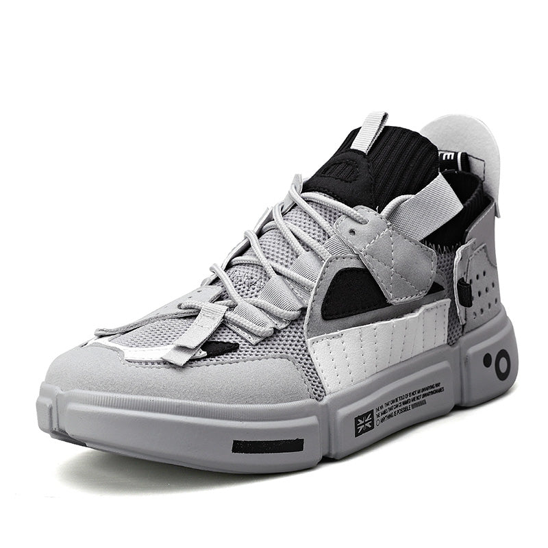 S201 Patchwork Knit Sneakers With Dual React Soles And Cushioning