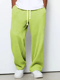 Men's waffle knit sweatpants with "I Missed The Summer So Crazy, Sorry People" graphic and breathable textured fabric