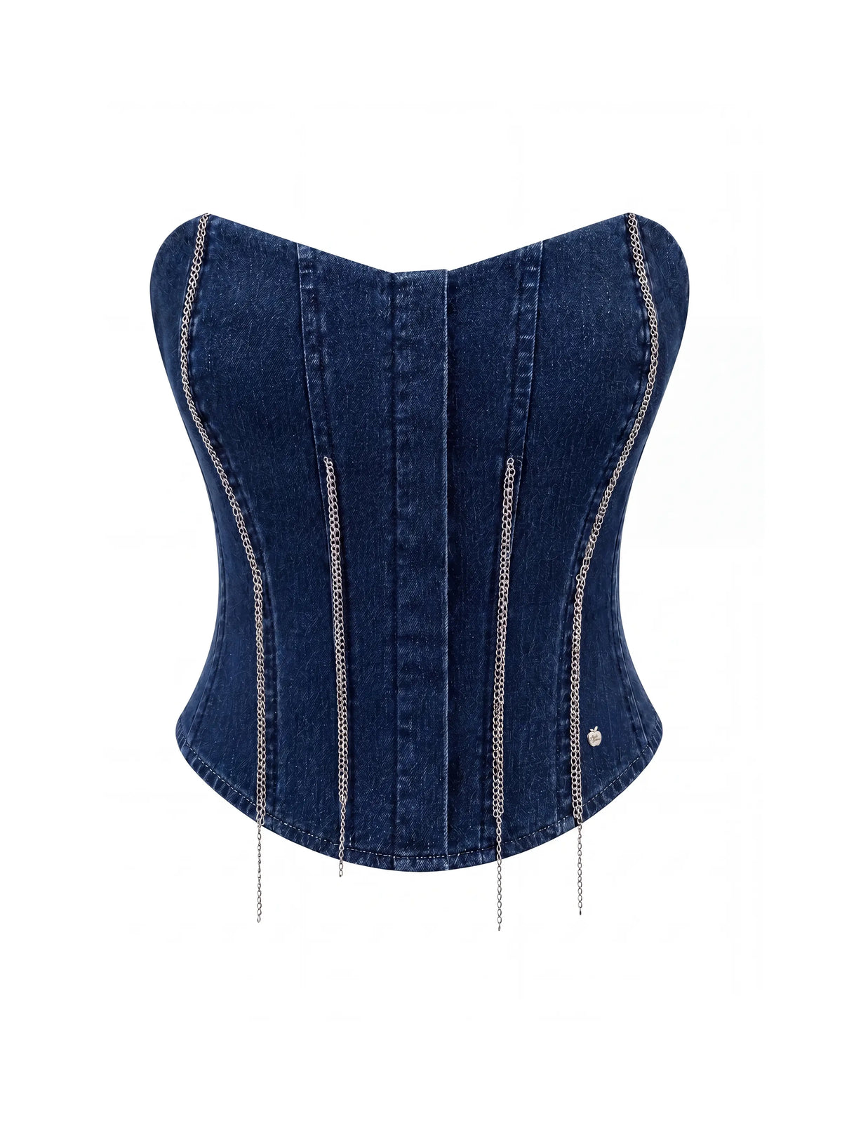 Apple Bottoms By Nelly Denim Chain Link Corset - Dark Wash