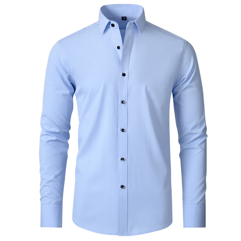 Men's four-way stretch wrinkle-resistant lightweight non-iron office shirt