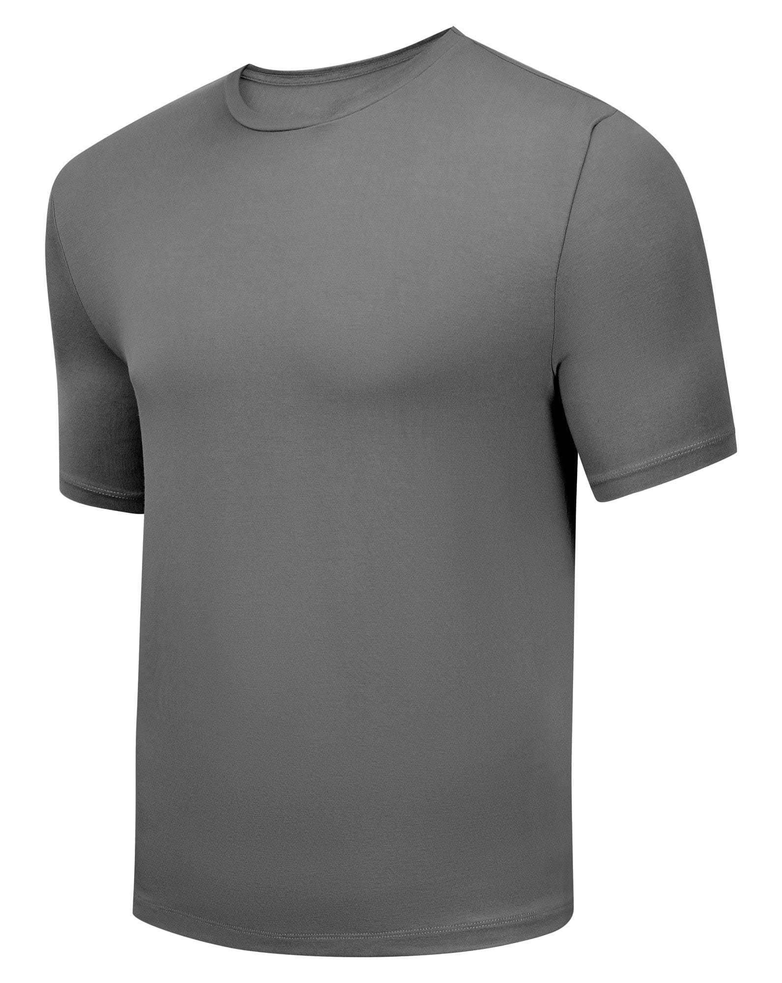 Men's bamboo rayon crew neck tee shirt in black with tailored fit and breathable fabric