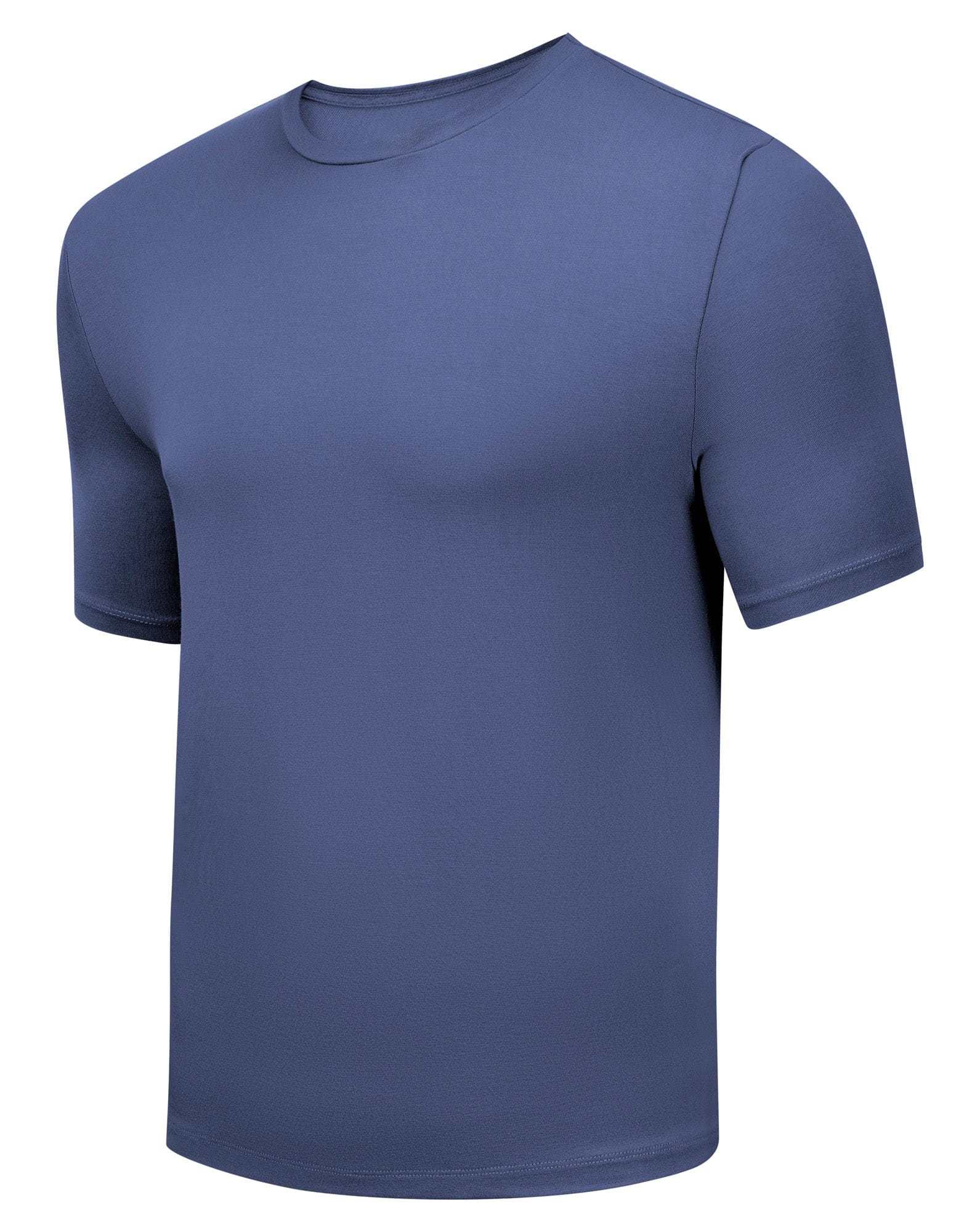 Men's Bamboo Rayon Crew Neck Tee Shirt in black with tailored fit and breathable, stretch fabric