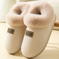 Beige Chinese low top UGG-style sneakers with plush wool lining and multi-material patchwork uppers