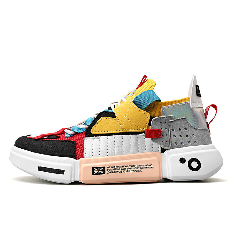 S201 Patchwork Knit Sneakers With Dual React Soles And Cushioning